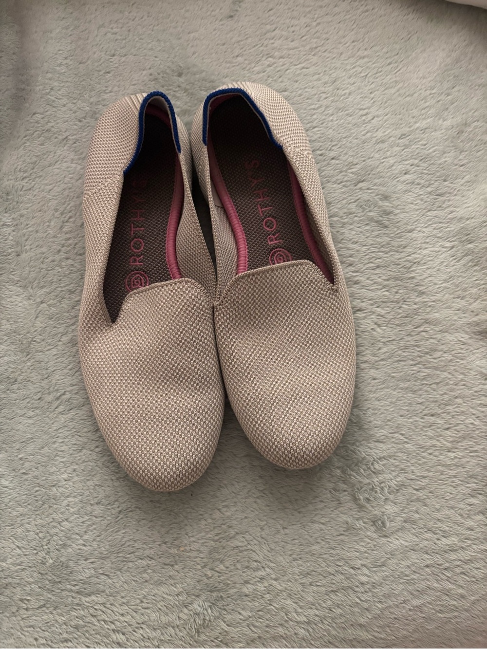 Rothy's Light Blush Knit Slip-On Flats with Pink Insole